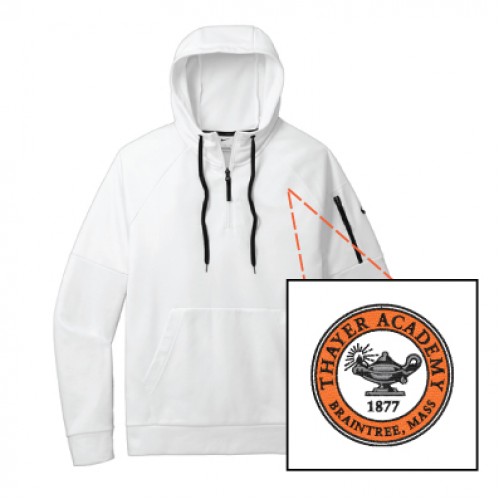 Nike Therma-FIT Pocket 1/4-Zip Fleece Hoodie (White)